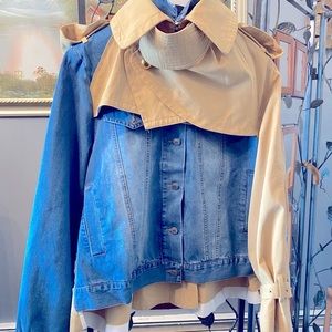 Denim and trench jacket